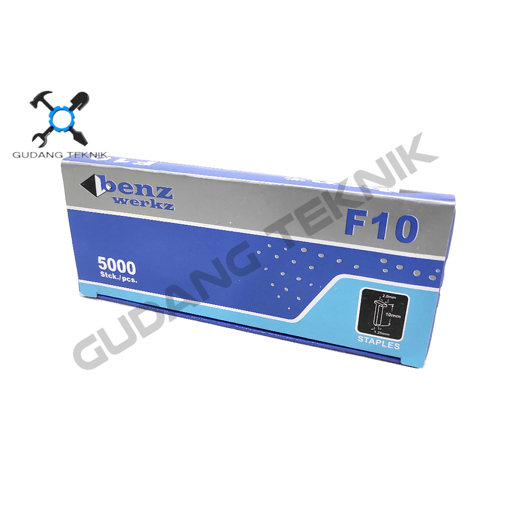 Isi Staples Paku Tembak F10 LURUS 5000pcs BENZ / Refil Refill Isi Ulang Mesin Air Nailer Angin Stapler Gun BENZ