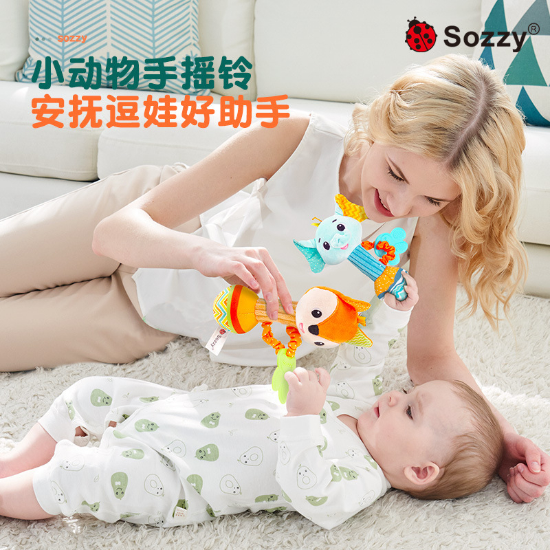 [BIG SALE] Rattle Stick Teether SOZZY Mainan Genggam Bayi Bentuk Binatang Handbell hampers kado bayi