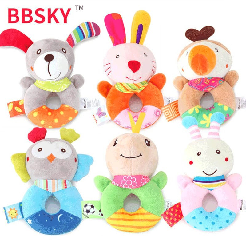 [BIG SALE] Mainan Bayi Rattle Bentuk Bulat Rattle Donut Donat Bahan Plush Cocok Untuk Hampers