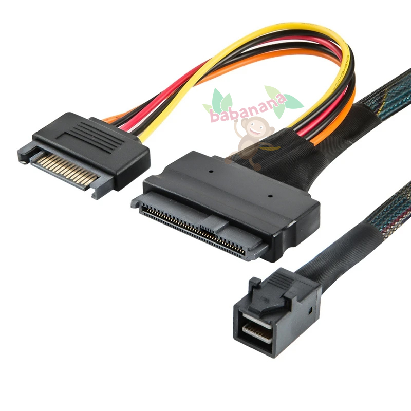 MINI SAS 3.0 SFF 8643 TO U.2 SFF-8639 WITH SATA 15 PIN CABLE ADAPTER