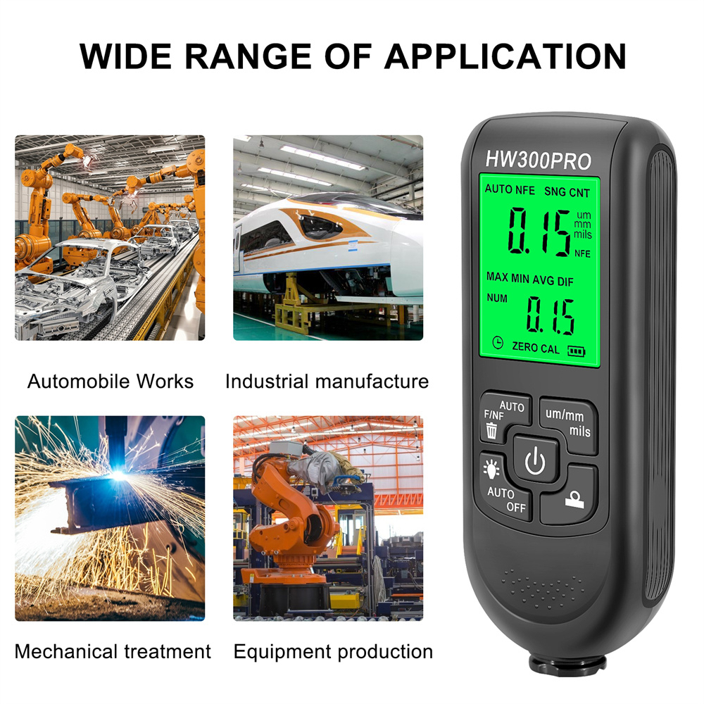 Coating Thickness Gauge Car Paint Thickness FE/NFE 0-2000um HW300PRO