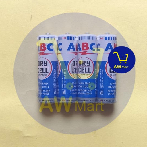 BATU BATERAI ABC 3/AA SIZE 1.5V DRY CELL ISI 4PCS