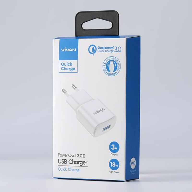 Charger Tipe C Vivan 18W Power Oval 3.0 II Original Fast Charging Type C Quick Charge 3A by.sultan