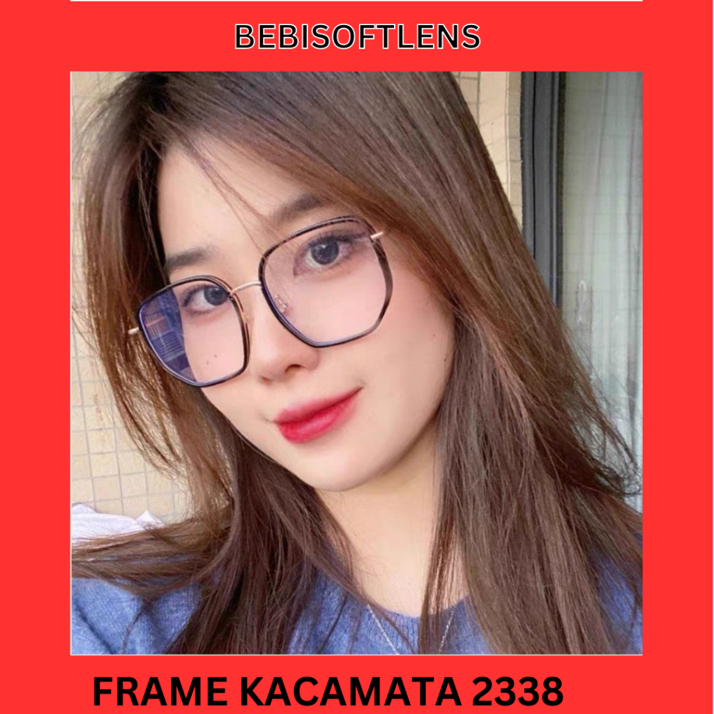 Kacamata Korea 2338 Kacamata Cat Eye, Kacamata Minus Normal , Kacamata Gaya Bluecromic Anti Radiasi Kaca Mata Minus Wanita Pria / BB