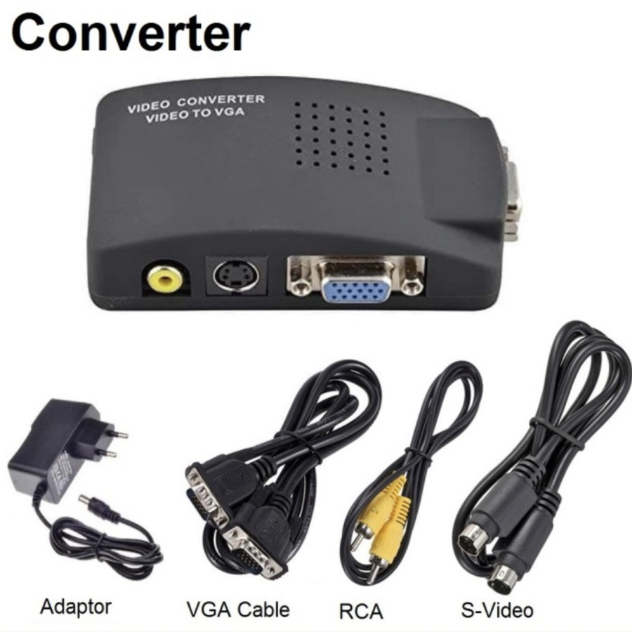 RCA to VGA / AV to VGA Converter + ADAPTER