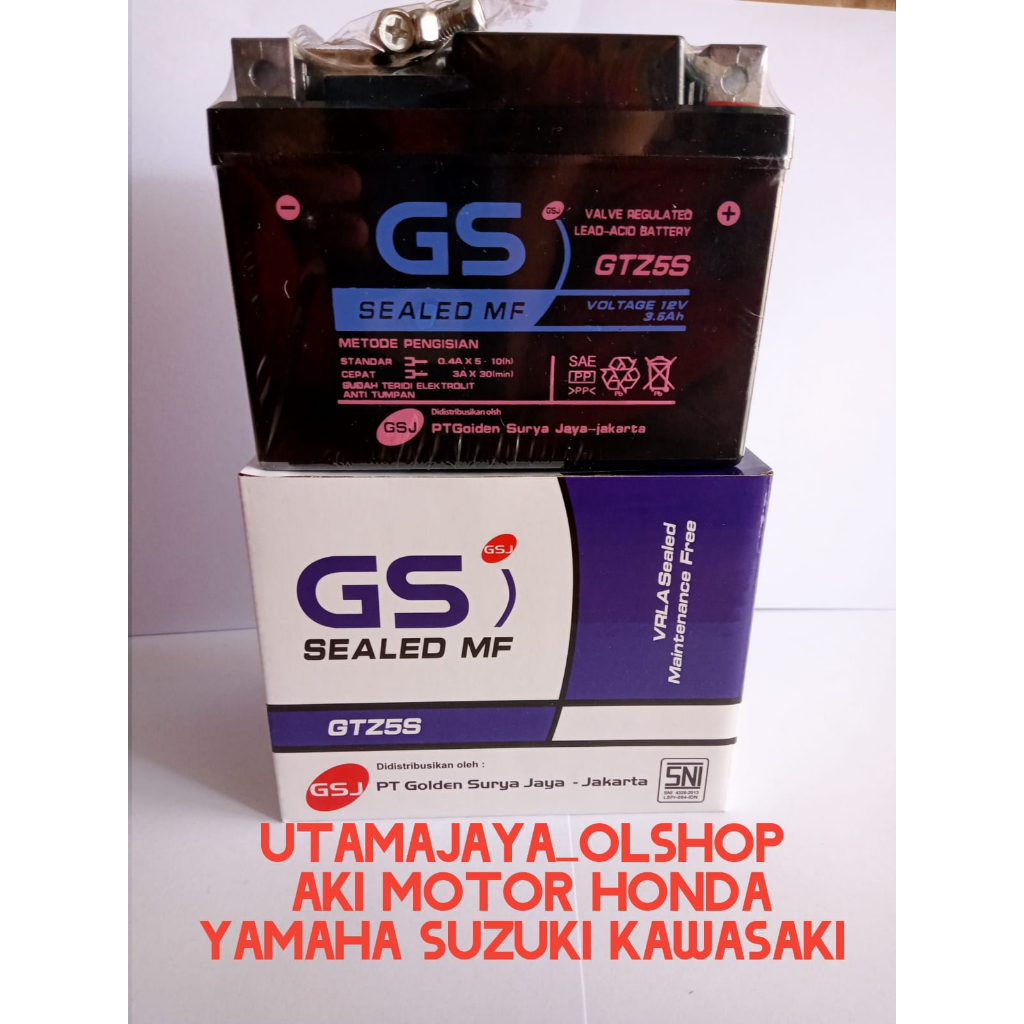 Aki Motor Honda Beat KARBU DAN BEAT FI VARIO 110 CC VIXION OLD MIOJ MIIO SOUL MIO GT MIO M3 JUPITER MX SUPRA X 125 BYSON GS GREN 4 AH GTZ5 Accu Kering