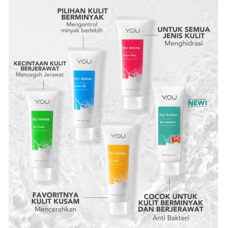 BISA COD - YOU Hy! Amino Facial Wash | Pencuci Muka Y.O.U