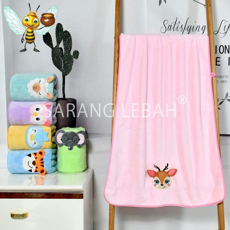 grosir!!! handuk mandi bayi motif animal 50x100 bahan halus dan kembut