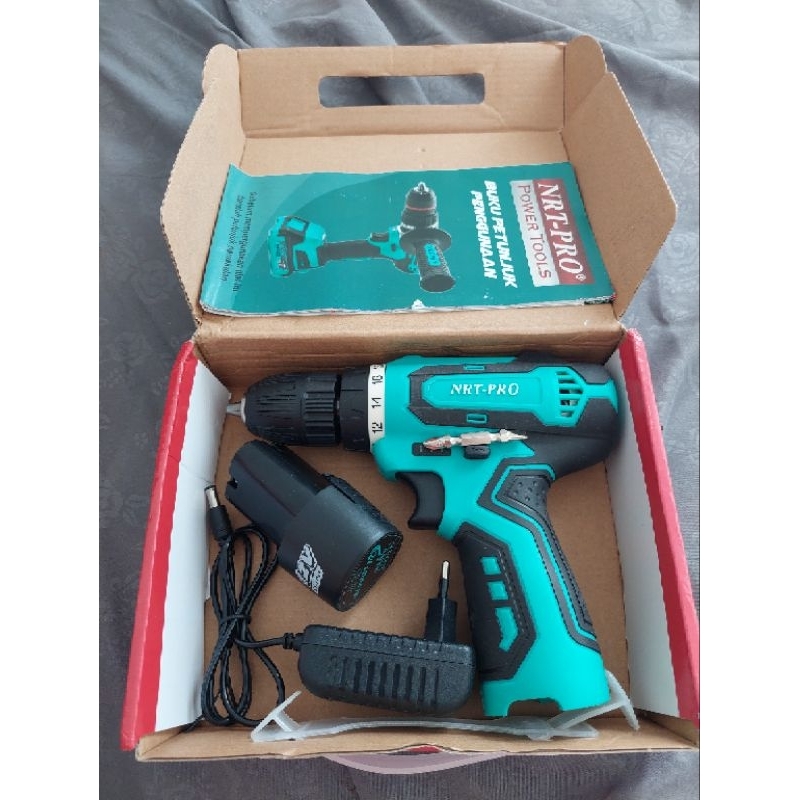 Bor baterai Cordless drill NRT Pro 12 v DC 320