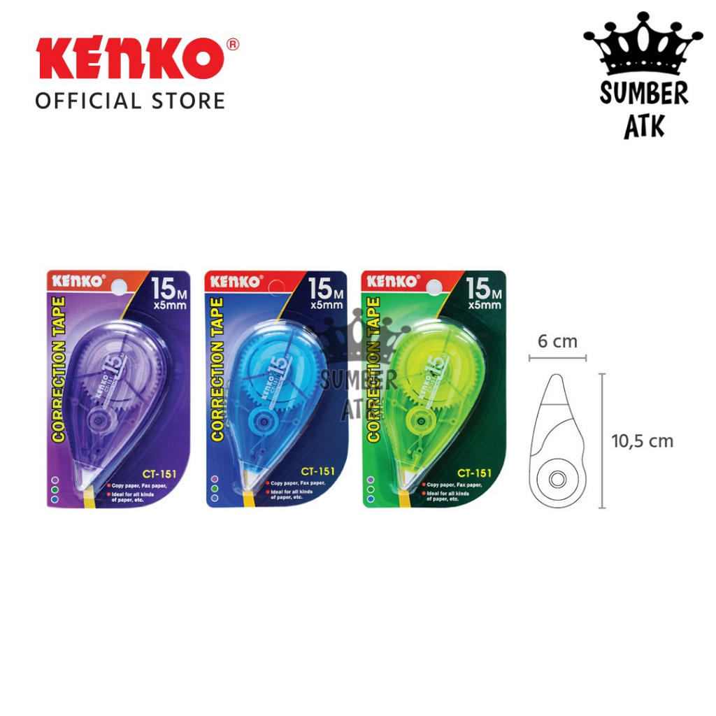 

KENKO CORRECTION TAPE / PITA KOREKSI CT-151 15 M x 5 Mm