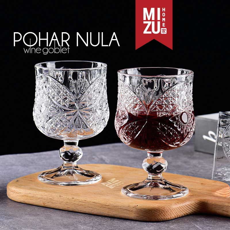 MIZU POHAR NULA Wine Goblet Drinking Glass Gelas Red Wine Minum Air Cocktail