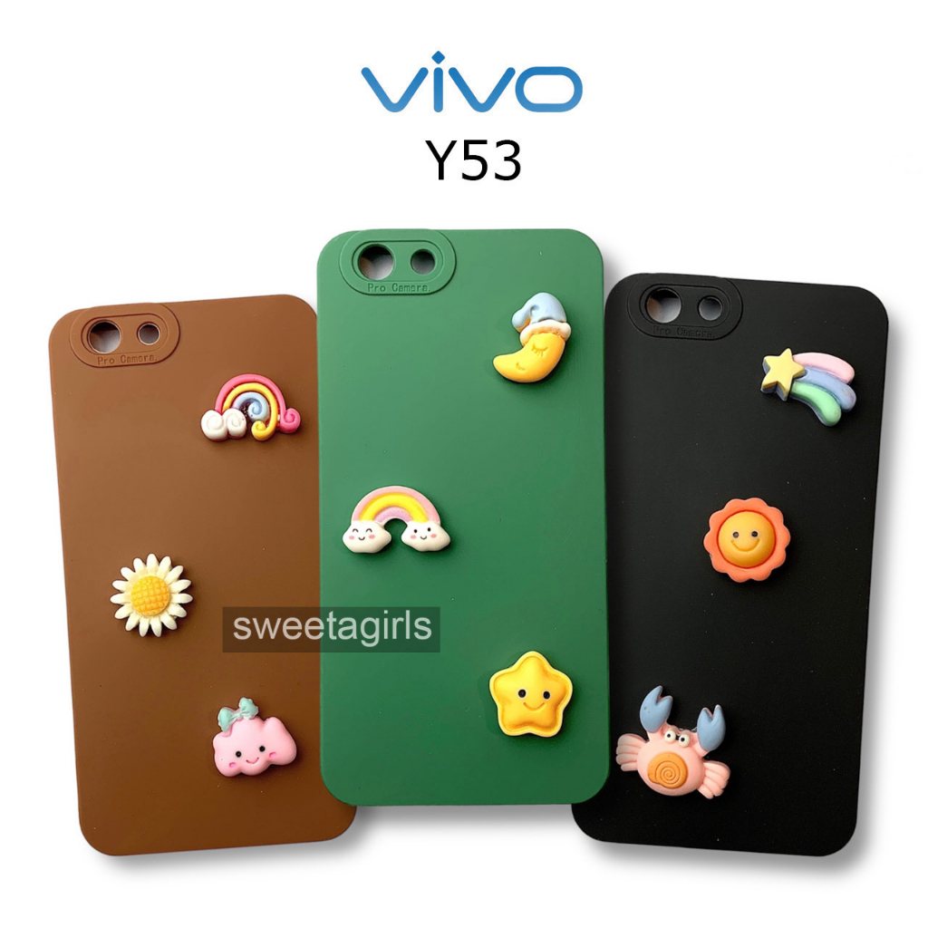 Softcase boneka 3D untuk Vivo Y53 ( 1606 )  - Sweetacase.id - Casing Lucu - Kesing Cewek - Casing Lembut - Aksesoris Boneka Timbul - Case Bening - Lucu - Gemoy  Transparan dengan Timbul