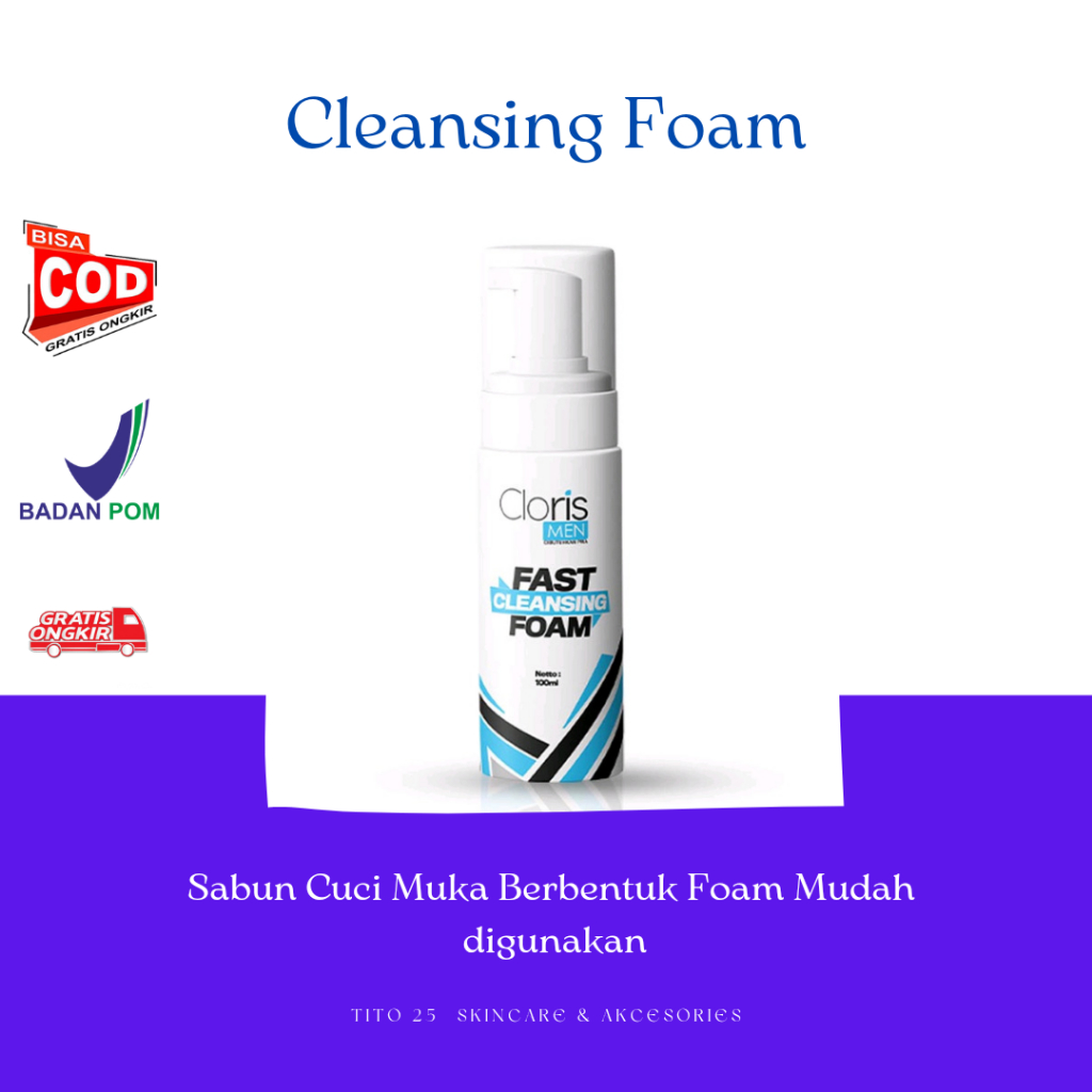 Clorismen Fast Cleansing Foam Sabun Cuci Muka Pria Atasi Kulit Berminyak Acne Cleansing