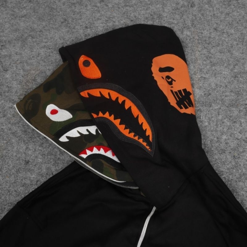 READY !!! SWEATER HOODIE ZIPPER BAPE SHARK WGM X UNDEFEATED FULLTAG &amp; LEBEL