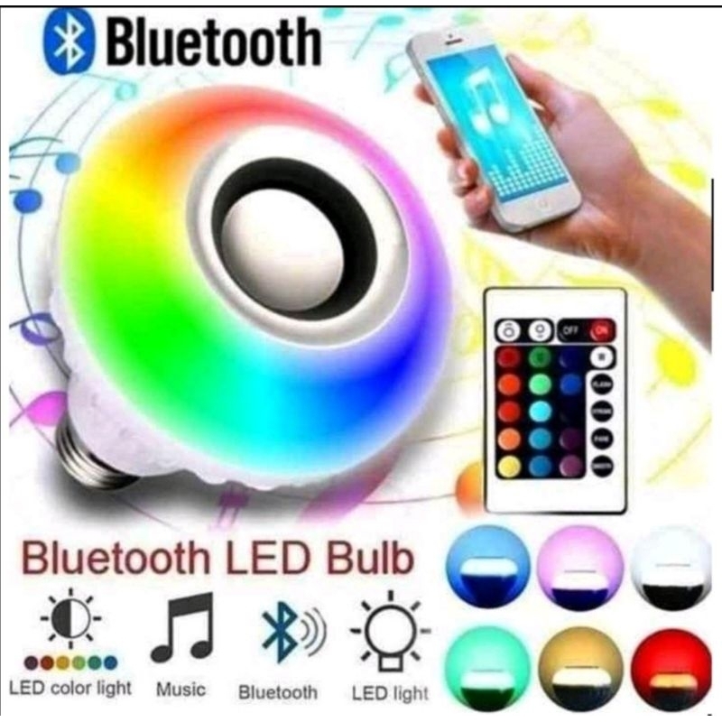 Bola Lampu Speaker Bluetooth musik BOHLAM 2 IN 1 SPEAKER LED