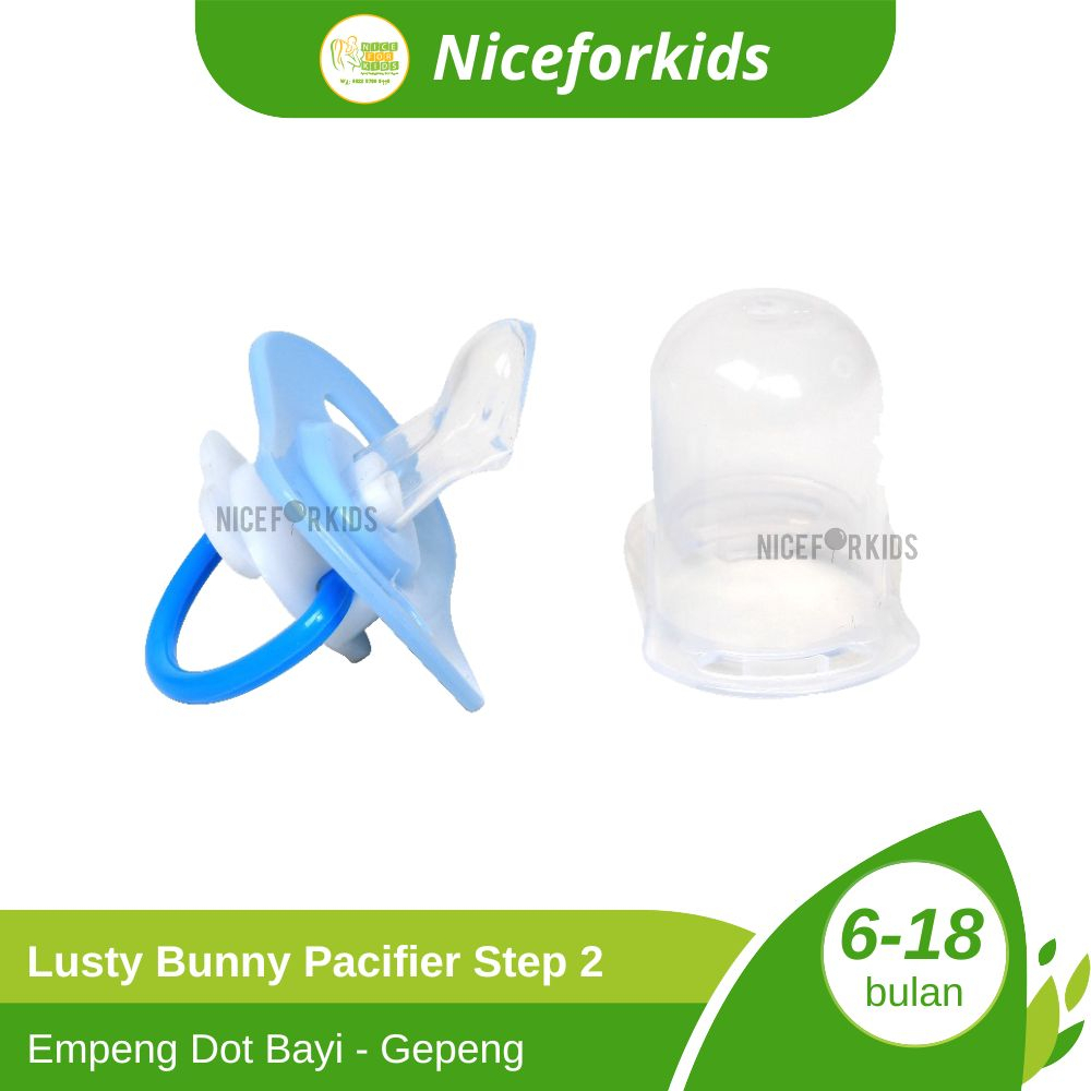 Lusty Bunny Baby Pacifier  Silicone / Empeng Dot Gepeng Step 2 (6-18 Bulan)