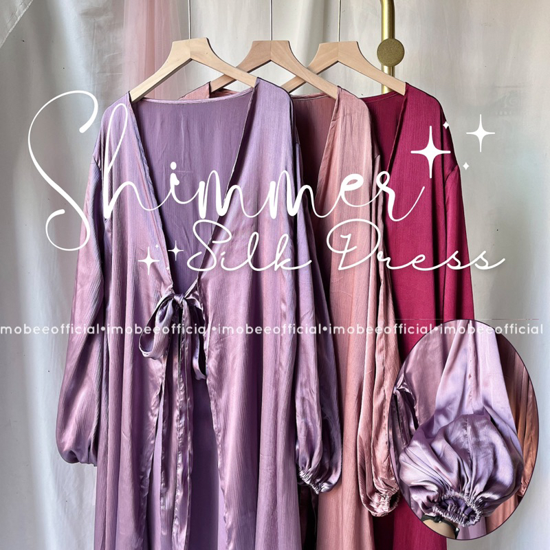 SHIMMER SILK DRESS // SHIMMERING DRESS LONG OUTER CRADENZA // PASHMINA SHIMMER CRADENZA PREMIUM SILK