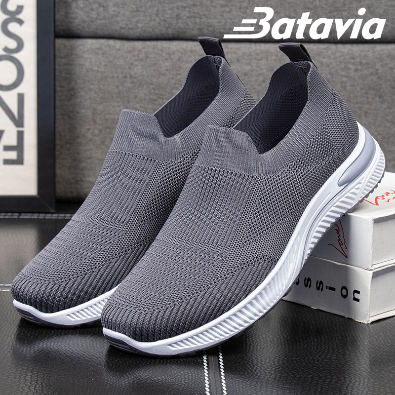 Batavia baru impor sepatu sneakers pria sepatu rajutan bernapas sepatu olahraga fashion kasual sepatu olahraga pria sepatu joging pria dewasa sepatu olahraga siswa sepatu sepatu pria sepatu pria ringan B19