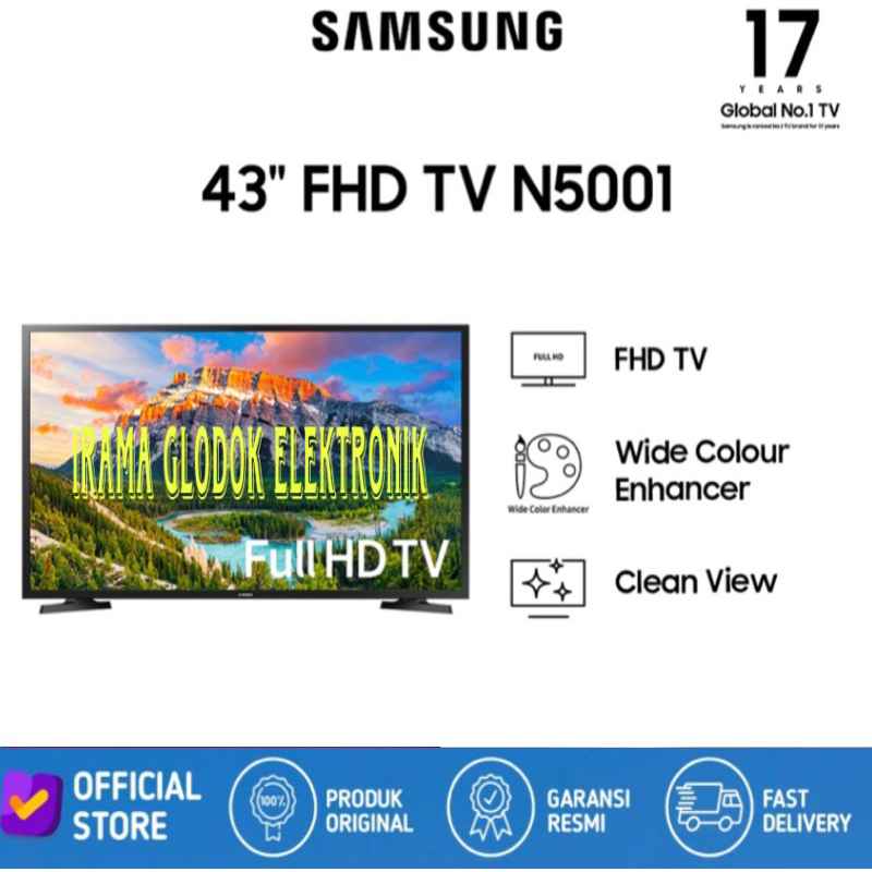 LED TV SAMSUNG 43 Inch 43N5001 Digital TV Full HD Garansi Resmi