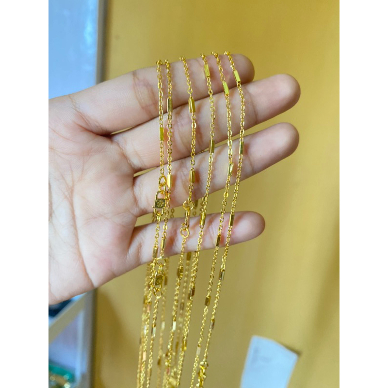 Kalung Medan balok Halus Warna 24k / 45 cm