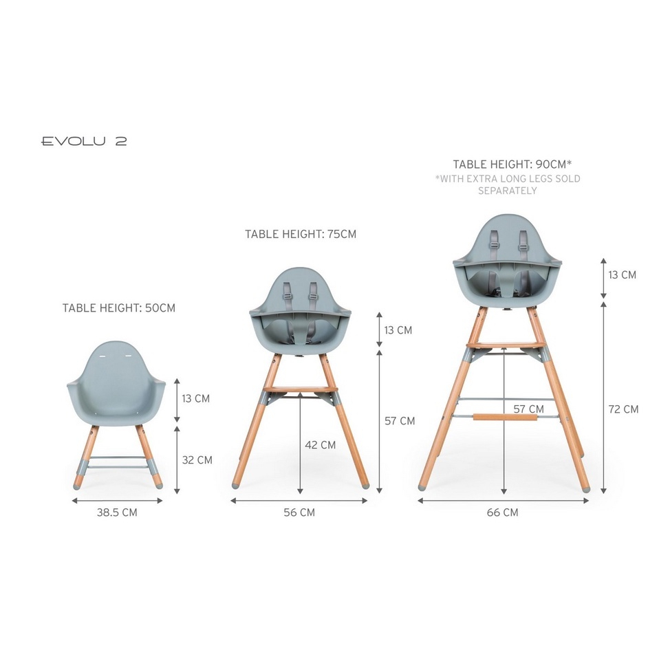 CHILDHOME EVOLU 2 HIGH CHAIR ADJUSTABLE