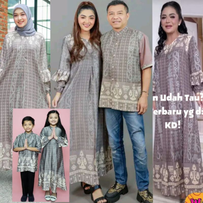 SET PAKAIAN KELUARGA ASHANTY ANANG SARIMBIT KRISDAYANTI KD PREMIUM DRESS KIA VIRAL KEKINIAN MODIS SI