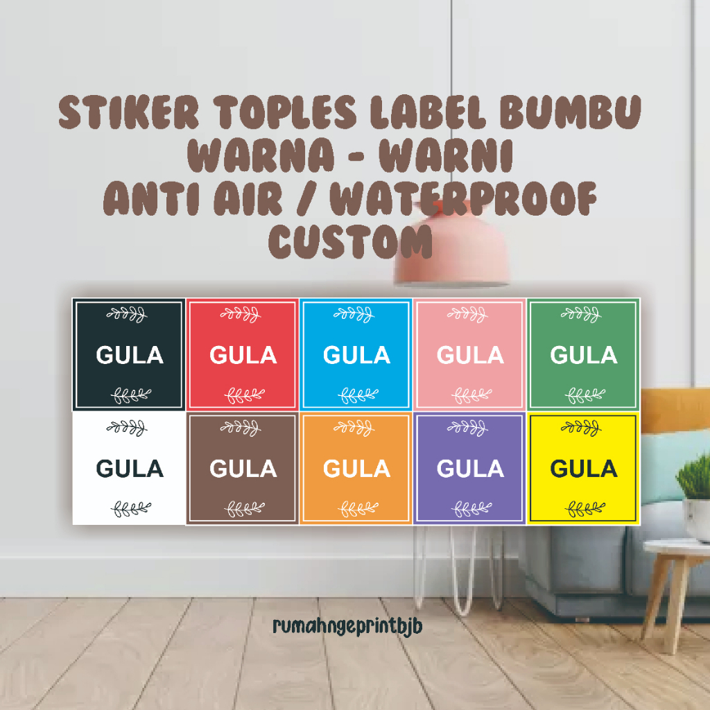 

STIKER TOPLES LABEL BUMBU WARNA - WARNI ANTI AIR / WATERPROOF CUSTOM