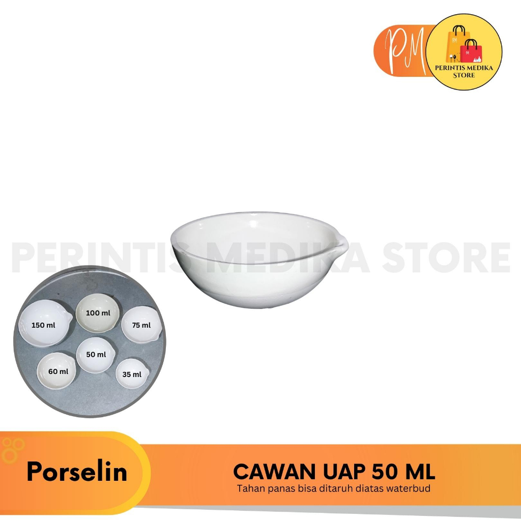 Cawan Uap 50ml l Cawan Porselin 50ml - Cawan Penguap Porceline + Extra Buble