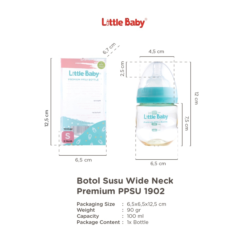 Little Baby Botol Susu Wide Neck Premium PPSU 100ml