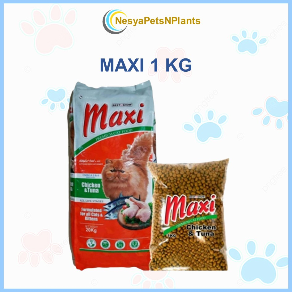 Maxi 1 kg Repack Chicken And Tuna Best In Show Makanan Kucing Kering Cat Food Dry Food1kg