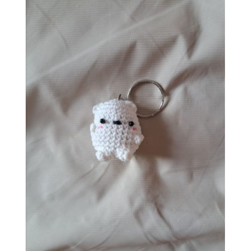 Crochet Keychain We Bare Bears Ice Bear - Gantungan Kunci Ice Bear