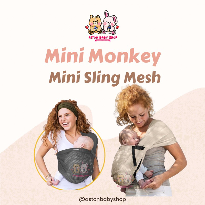 Minimonkey Mini Sling Mesh 2in1 Mini Monkey Gendongan Bayi