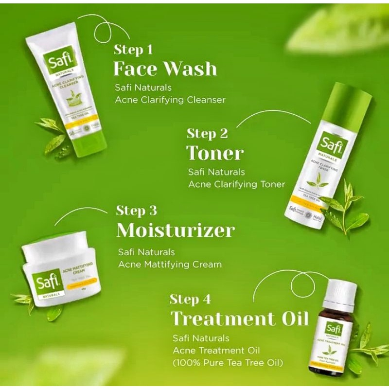 SAFI Naturals Micellar Water Neem | Acne Clarifying Cleanser | Clarifying Toner | Acne Cream Moisturizer | Pure Tea Tree Oil