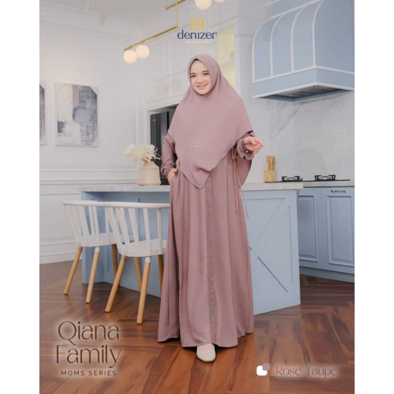 Dress Qiana Family Gamis Denizer Rose Taupe size M