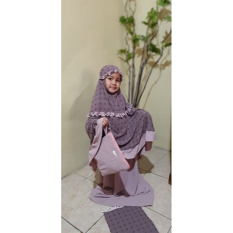 MUKENA ANAK/MUKENA CIRCLE URAGIRI/RUKUH ANAK/MUKENA DAN SAJADAH ANAK