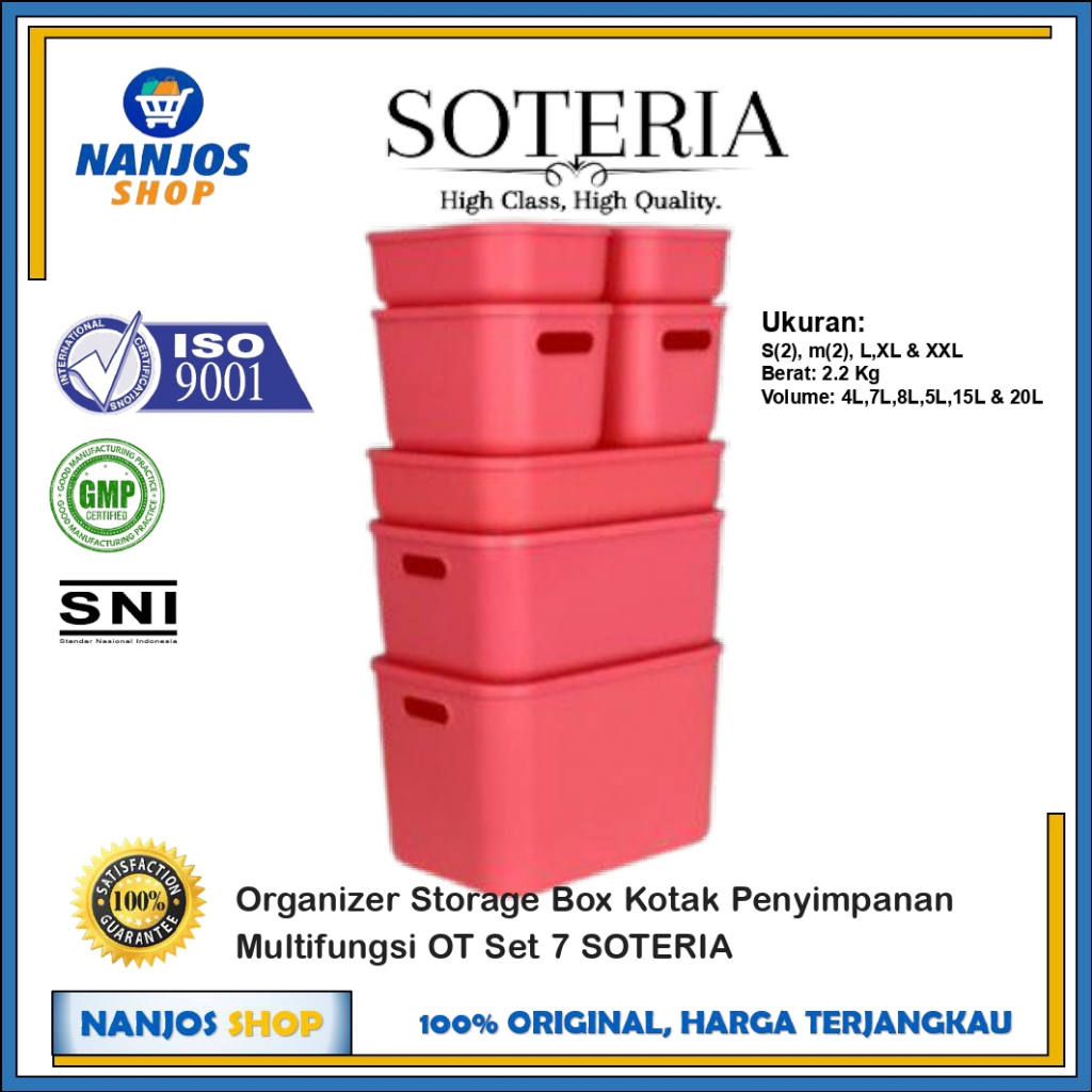 Organizer Storage Box Kotak Penyimpanan Multifungsi OT Simple Minimalist Set 7 pcs SOTERIA