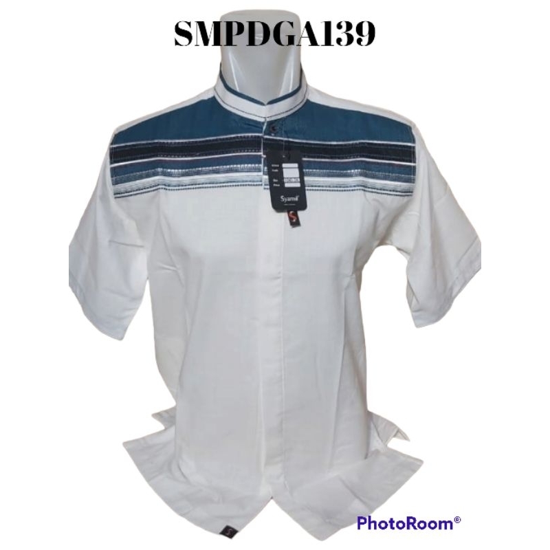 Koko Syamil Pendek Putih Kombinasi