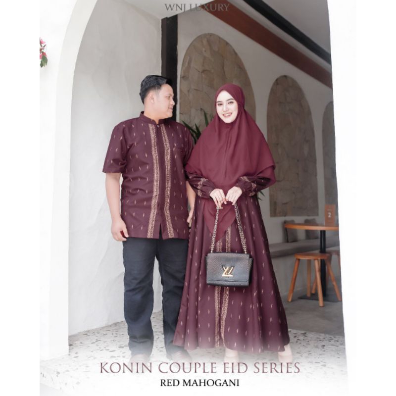 Gamis KONIN DRESS 2023 BY WNJ Wanoja Hijab Katun Printing Motif Sari India