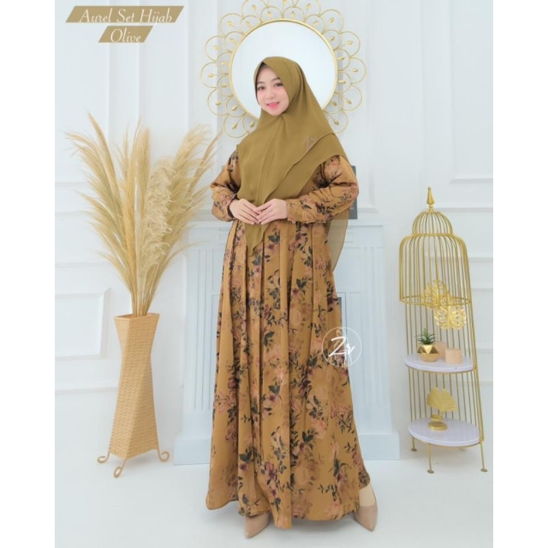 Gamis set khimar armany silk Syahla Aurel Nabila zr dan maxmara lux haura diorsilk dress mewah pesta kondangan umbrella busui kilap modis