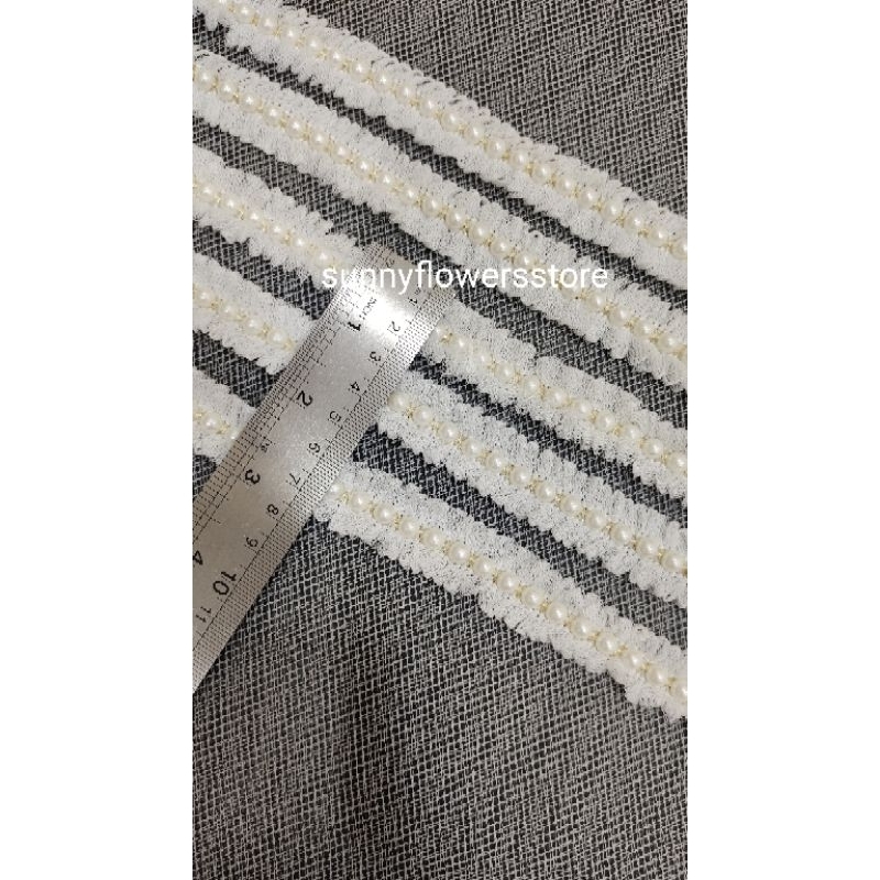 Renda Monte 5 mm putih lebar 2 cm isi 90 cm