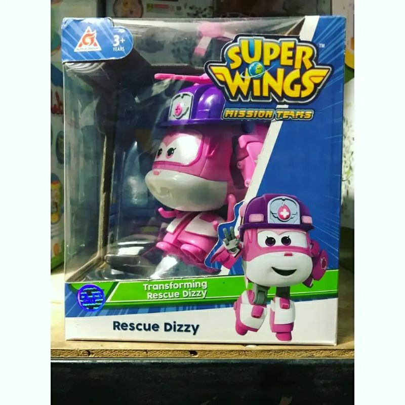 Mainan Figure Superwings Super Wings Original Auldey Ukuran Besar Rescue Dizzy