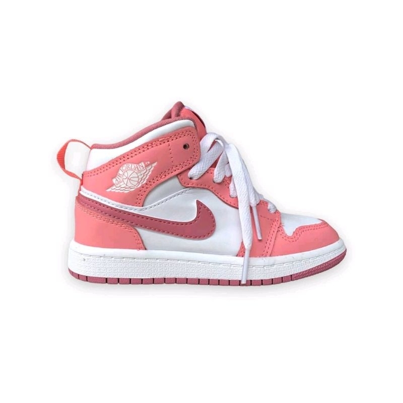 SNEAKERS KIDS ORIGINAL NIKE AIR JORDAN 1 MID TELL BLUE WHITE KIDS