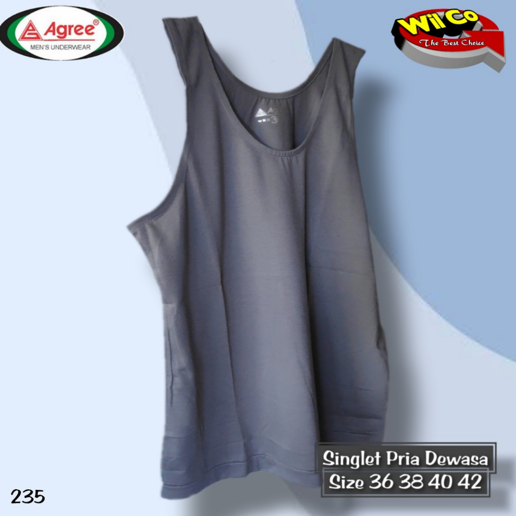 K235 - KAOS DALAM SINGLET PRIA DEWASA PAKAIAN DALAM PRIA AGREE SIZE 34 -42 HARGA PER 1 PCS