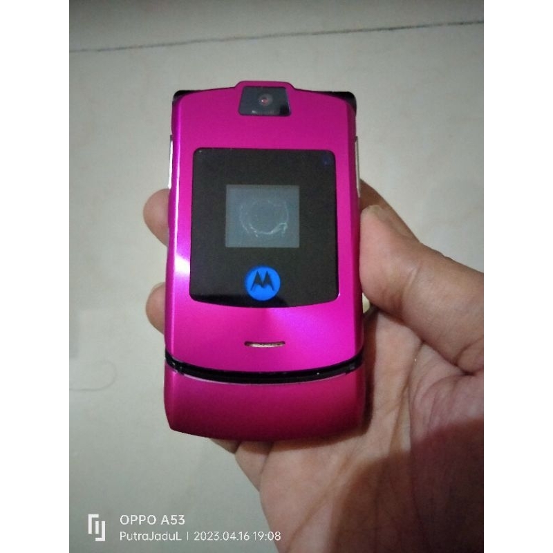 Motorola RAZR V3i Pink Bahan Original Nyala Mulus Jadul Langka Unik Imut Speaker Bass Joss