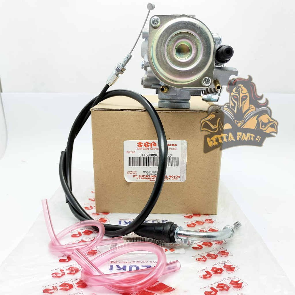 ORIGINAL KARBURATOR CARBURATOR SET PLUS KABEL GAS SUZUKI SATRIA FU KUALITAS ASLI ORIGINAL SUZUKI SGP PRESISI TIDAK BANJIR TIDAK BOROS DAN DIJMAIN AWET SATRIA FU BARONG KARBU CARBU