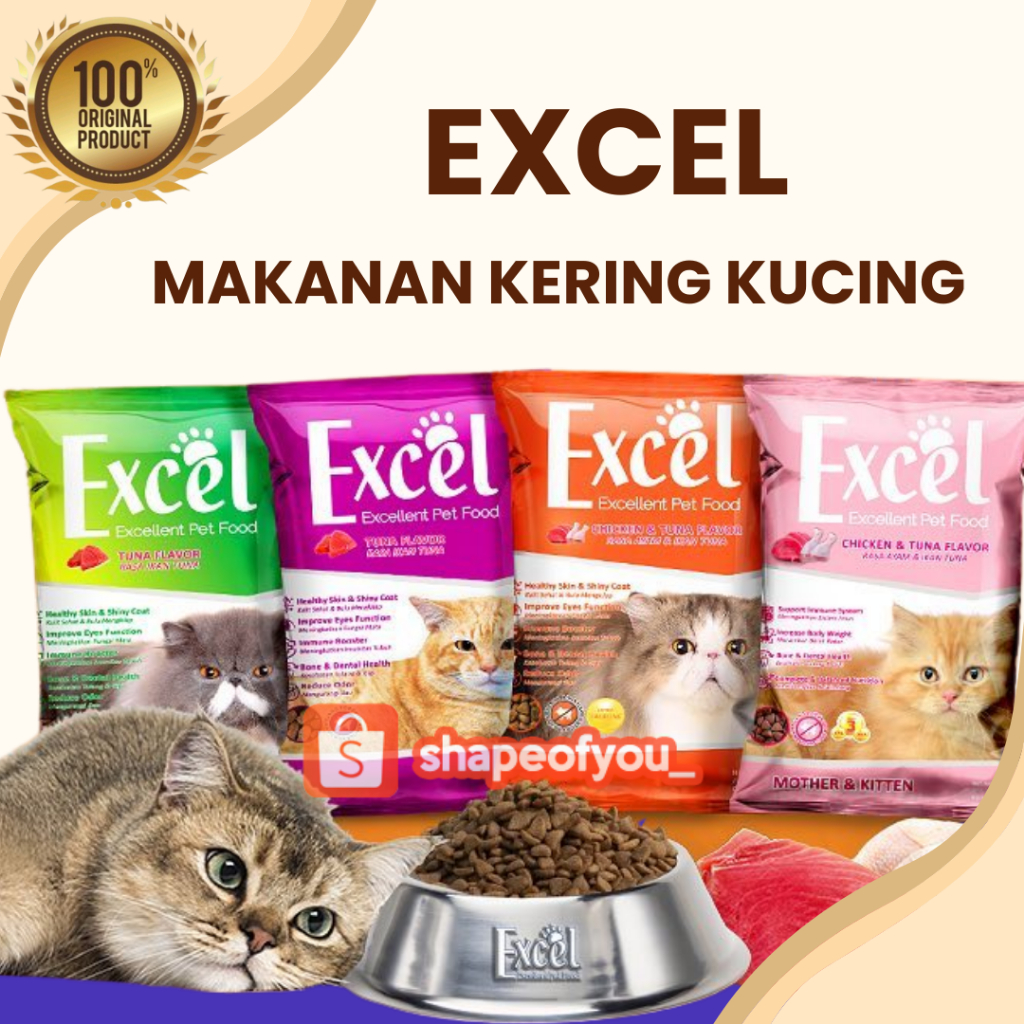 Excel Makanan Kucing Kering 500gr Kitten Adult Cat Dry Food Freshpack
