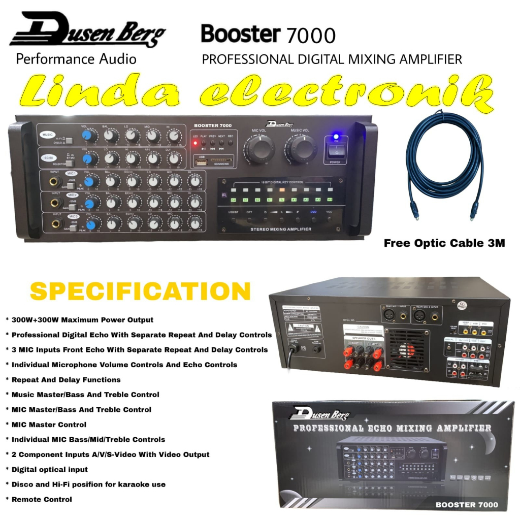 new profesional amplifier dusenberg booster 7000 1000 watt key control