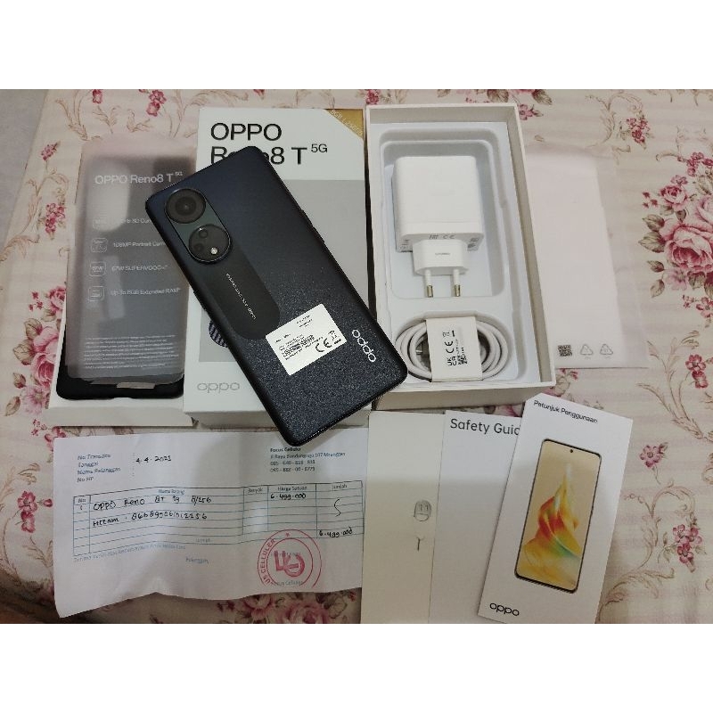 oppo Reno 8T 5G 8/256gb komplit original garansi sangat panjang