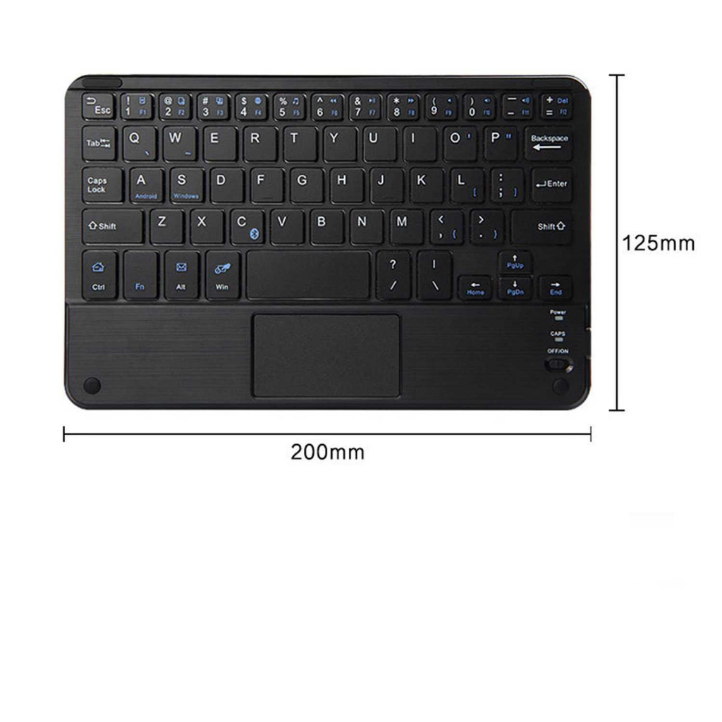 Keyboard Wireless Bluetooth 8 Inch with Touchpad - WD20 - Black