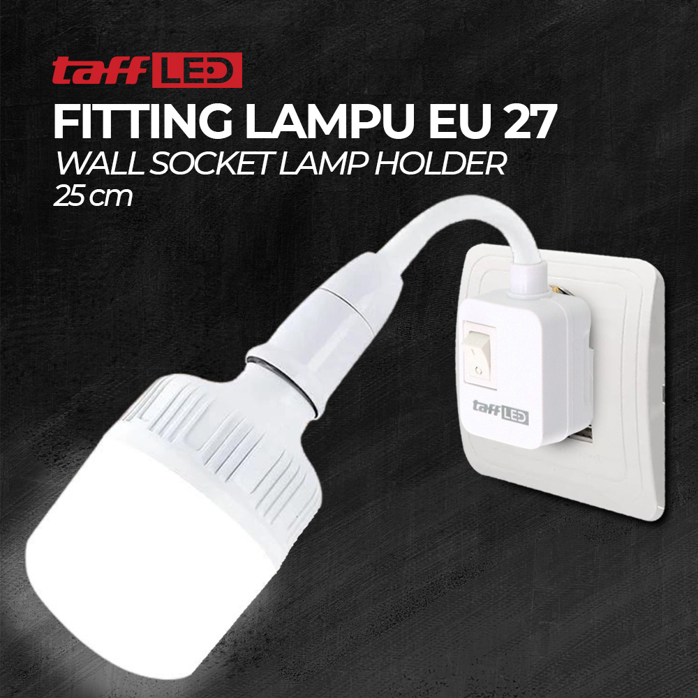 TaffLED Fitting Lampu Bohlam LED EU Plug with Switch 220V 25A E27 - HF-666 - White